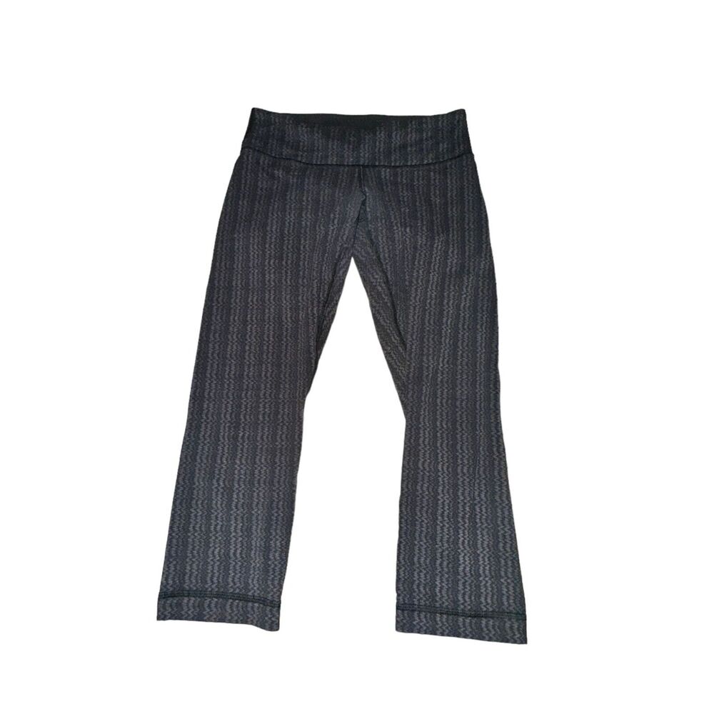 Lululemon Wunder Under Crop Women's Sz 6 Ziggy Wee September Black Luon Mid Rise